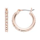 Simply Vera Vera Wang Rose Gold Tone Hoop Earrings, Women's, Light Pink