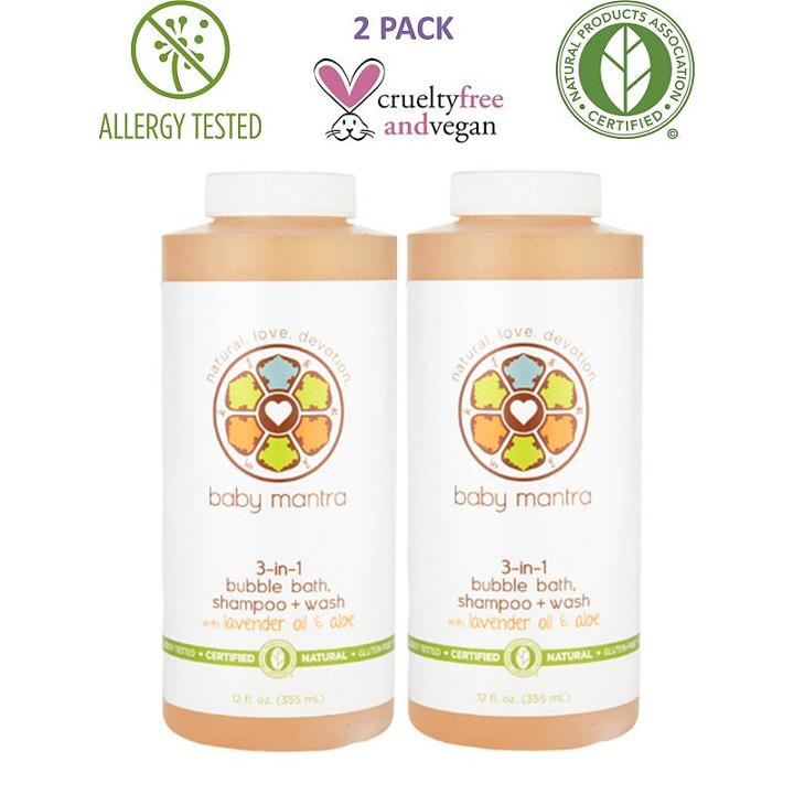 Baby Mantra 2-pk. 3-in-1 Bubble Bath (natural)