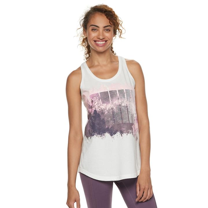 Women's Tek Gear&reg; Graphic Racerback Tank, Size: Xl, White