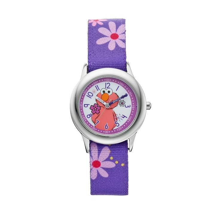 Sesame Street Elmo Kids' Purple Time Teacher Watch, Women's, Multicolor
