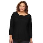 Plus Size Napa Valley Textured Marilyn Sweater, Women's, Size: 3xl, Black