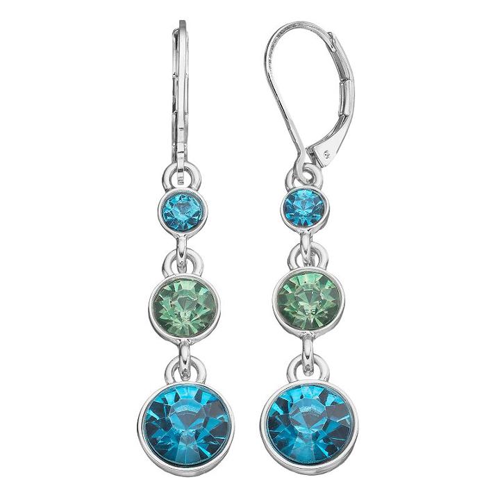 Napier Graduated Stone Nickel Free Linear Drop Earrings, Women's, Turq/aqua