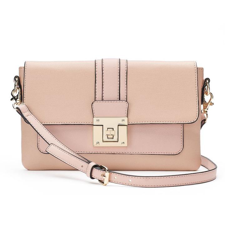 Apt. 9&reg; Brooke Flap Crossbody, Women's, Light Pink