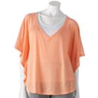Hang Ten Addison Slubbed Poncho Top, Size: Large, Lt Orange