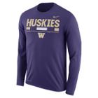 Men's Nike Washington Huskies Dri-fit Legend Staff Long-sleeve Tee, Size: Medium, Purple