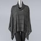 Women's Simply Vera Vera Wang Draped Poncho Sweater, Size: Xl, Dark Grey
