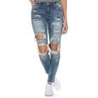 Juniors' Almost Famous Ripped Patched Skinny Jeans, Teens, Size: 5, Orange Oth