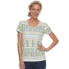 Women's Croft & Barrow&reg; Essential Classic V-neck Tee, Size: Xl, Med Green