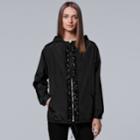 Women's Simply Vera Vera Wang Windbreaker Jacket, Size: Large, Black
