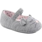 Baby Girl Wee Kids Mouse Slip-on Crib Shoes, Size: 0, Grey