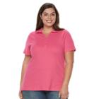 Plus Size Croft & Barrow&reg; Pique Polo, Women's, Size: 1xl, Med Pink