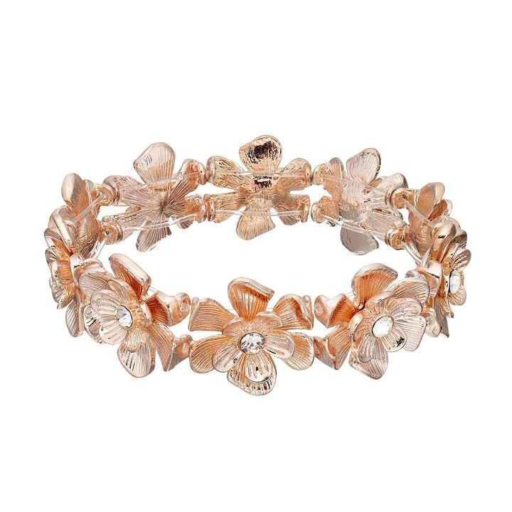 Lc Lauren Conrad Flower Stretch Bracelet, Women's, Pink Other