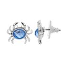 Napier Crab Simulated Crystal Stud Earrings, Women's, Blue