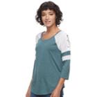 Juniors' So&reg; Lace-up Raglan Tee, Teens, Size: Xl, Med Blue