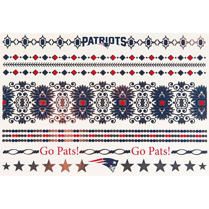 New England Patriots Temporary Jewelry Tattoo Set, Pat Team