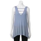 Madden Nyc Juniors' Ribbed Strappy V-neck Tank, Girl's, Size: Xl, Blue Other