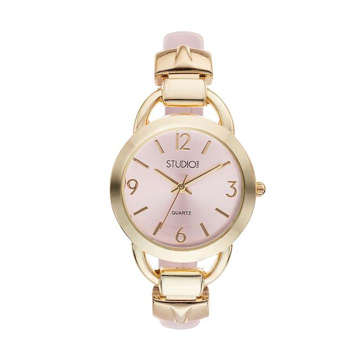 Studio Time Women's Bangle Watch, Size: Medium, Pink