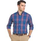 Men's Izod Advantage Sportflex Plaid Regular-fit Stretch Button-down Shirt, Size: Xl, Light Red