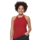 Juniors' Plus Size Candie's&reg; Chevron Halter Top, Girl's, Size: 3xl, Red Other