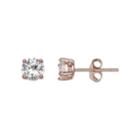Primrose 18k Rose Gold Over Silver Cubic Zirconia Stud Earrings, Women's, White