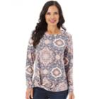 Women's Apt.9&reg; Knit Knot Top, Size: Large, Denim Medallion