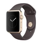 Apple Watch Series 2 (42mm Gold Tone Aluminum With Cocoa Sport Band), Brown