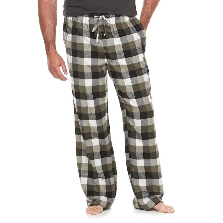 Big & Tall Croft & Barrow&reg; Plaid Flannel Lounge Pants, Men's, Size: Xl Tall, Green