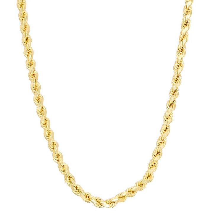 Sterling Silver Rope Chain Necklace - 18 In, Women's, Size: 18, Yellow