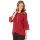 Women's Apt. 9&reg; Tiered Tulip Hem Top, Size: Xxl, Red/coppr (rust/coppr)