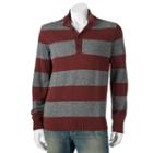 Men's Izod Regular-fit Rugby-striped Mockneck Sweater, Size: Medium, Red Other