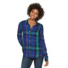 Juniors' So&reg; Perfectly Soft Button-front Shirt, Girl's, Size: Xs, Blue