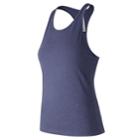 Women's New Balance Heather Tech Racerback Tank, Size: Large, Blue