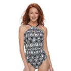 Women's Apt. 9&reg; Ikat High-neck One-piece Swimsuit, Size: Xl, Oxford