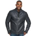 Men's Xray Slim-fit Faux-leather Moto Jacket, Size: Xxl, Blue (navy)