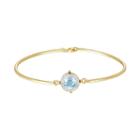 18k Gold Plate Sky Blue Topaz And Diamond Accent Bracelet, Women's, Size: 7.25