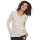 Women's Sonoma Goods For Life&trade; Ribbed French Terry Tee, Size: Large, Lt Beige