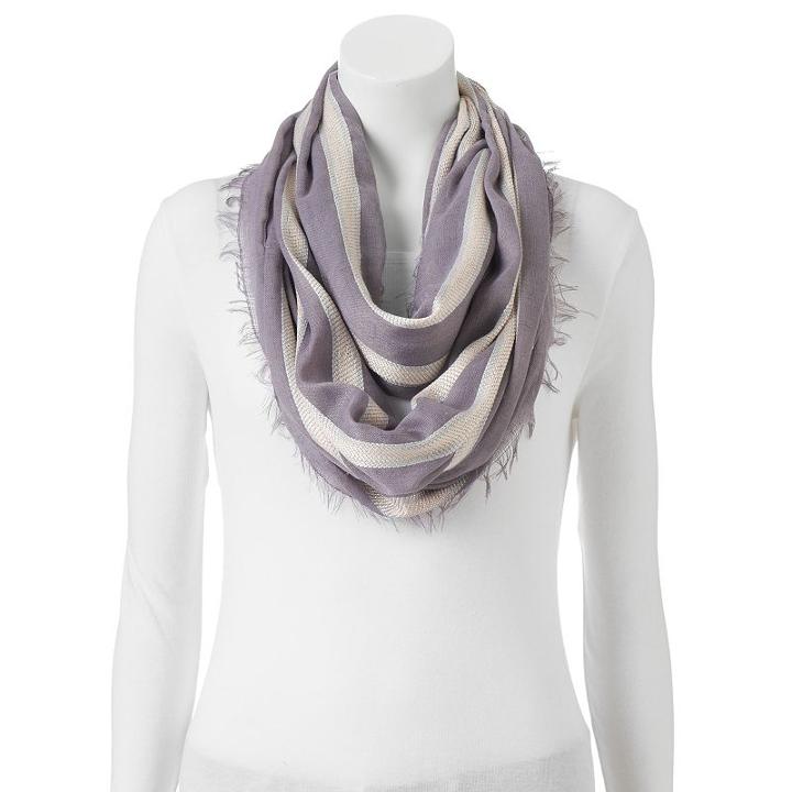 Sonoma Goods For Life&trade; Slubbed Striped Infinity Scarf, Women's, Lt Purple