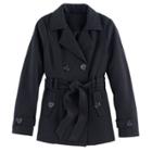 Girls 4-16 So&reg; Fleece Peacoat, Size: 4-5, Black