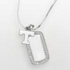 Tennessee Volunteers Sterling Silver Cubic Zirconia Dog Tag Pendant, Women's, Size: 18, White