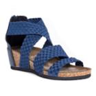 Muk Luks Elle Women's Wedge Sandals, Size: 7, Blue (navy)
