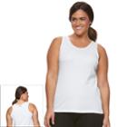 Plus Size Cuddl Duds Softech Venice Lace-trim Racerback Tank, Women's, Size: 1xl, White