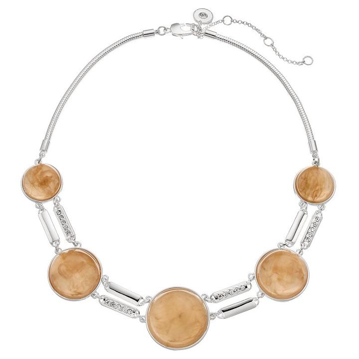 Jennifer Lopez Graduated Round Cabochon Statement Necklace, Women's, White Oth