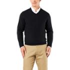Men's Dockers&reg; Classic-fit V-neck Sweater, Size: Large, Black