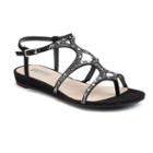 Jennifer Lopez Women's Jeweled Wedge Sandals, Size: 7, Black