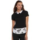 Women's Elle&trade; Mock-layer Top, Size: Xxl, Black