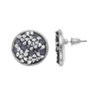 Gray Simulated Crystal Cluster Nickel Free Disc Stud Earrings, Women's, Silver
