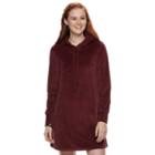 Juniors' Love, Fire Hooded Velour Dress, Teens, Size: Xl, Dark Red