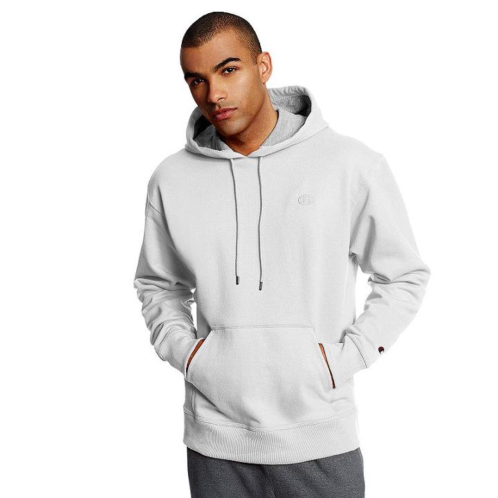 Men's Champion Fleece Powerblend Hoodie, Size: Large, White