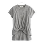 Girls 7-16 Dj & Juju Twist Front Tee With Necklace, Size: Small, Grey