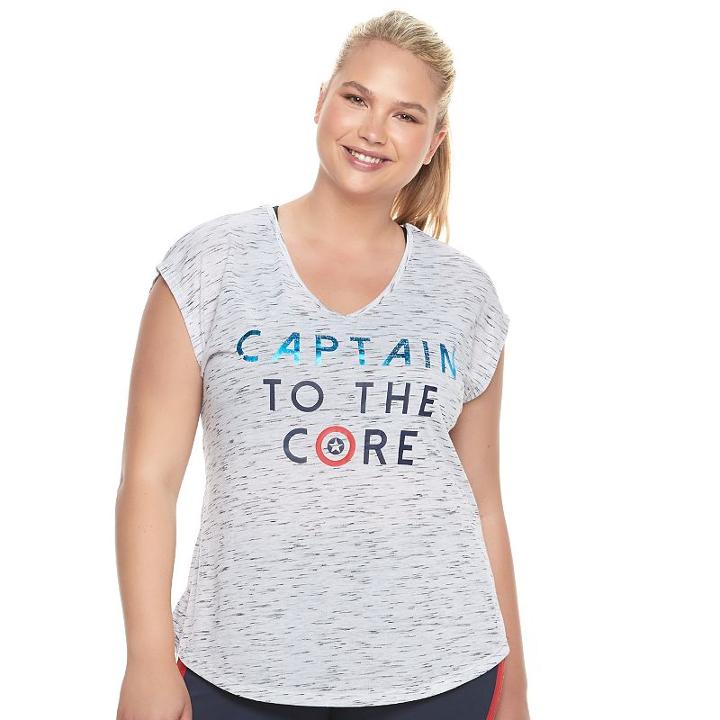 Juniors' Plus Size Marvel Hero Elite Captain America Tee By Her Universe, Teens, Size: 2xl, White Oth